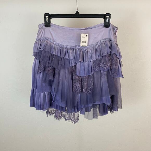 Free People Dresses & Skirts - NWT Brenda Knight x Free People Mini Belted Rara Skirt (No Belt) - Lilac - Small